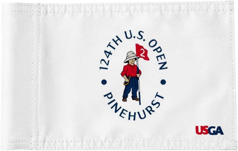 2BUT 2024 US Open Pinehurst Golf Pin Flag Practic Putting Green Golf Flag For Backyard Garden Double-Sewn 600D Nylon Miniature Pin Flag Regulation Tube Flag (white 8"X6") - Image 1